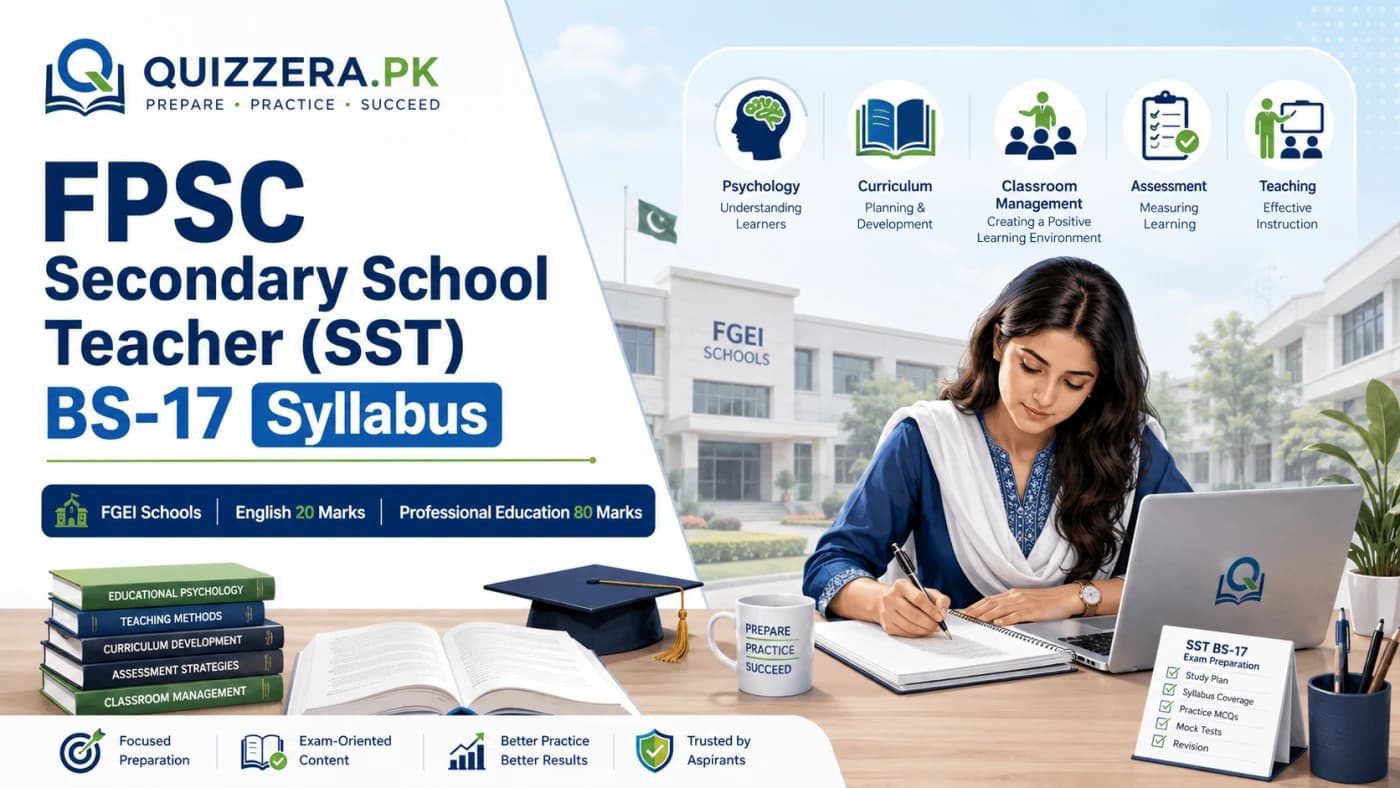 FPSC SST BS-17 Syllabus 2026 for FGEI Schools Complete Preparation Guide
